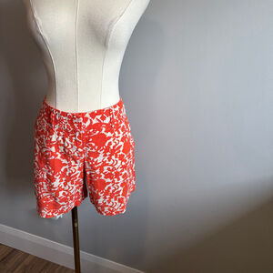 Lost Women's Orange Floral Linen Shorts, SZ 2